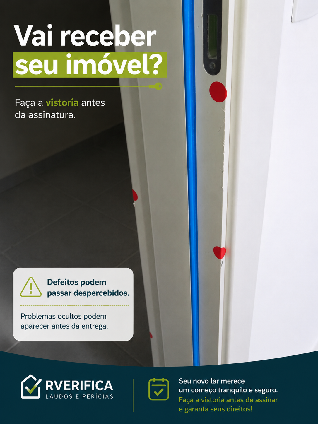 Porta com marcações técnicas — olhar especializado
